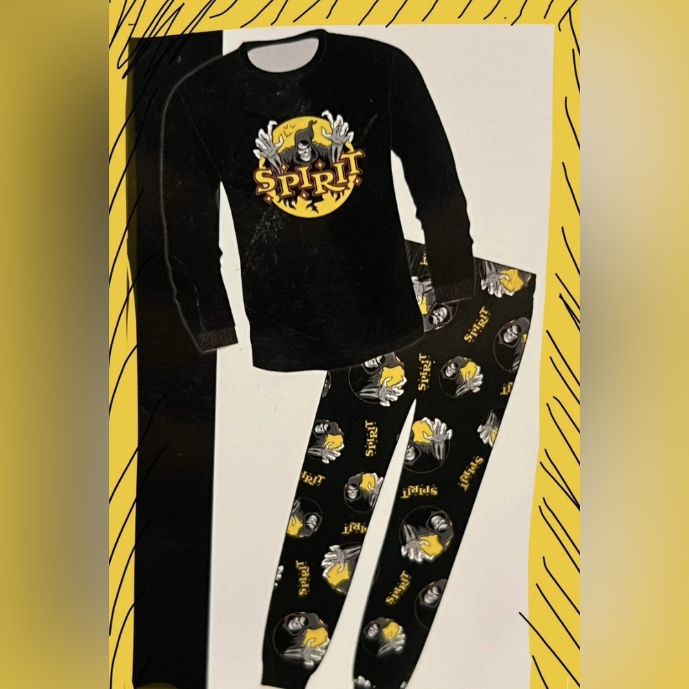 Spirit Kids Pajama Set - Black and Yellow